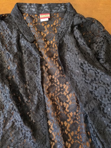 Vintage black lace jacket 2xl - jacket,